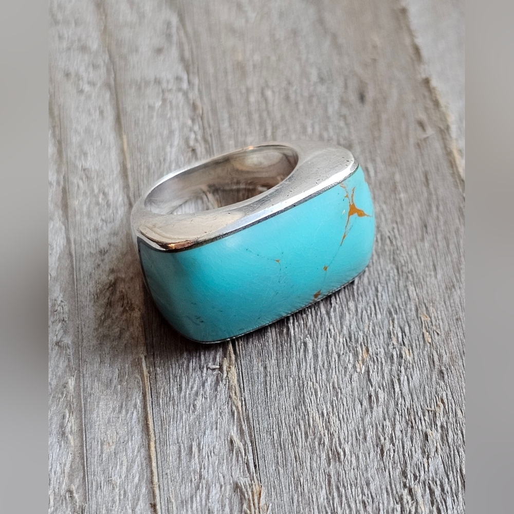 Sterling silver and turquoise ring. Unisex. - Picture 12 of 12